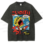 Unisex Koinobori Printed Washed Tee