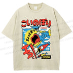 Unisex Koinobori Printed Washed Tee