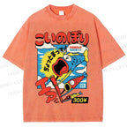 Unisex Koinobori Printed Washed Tee