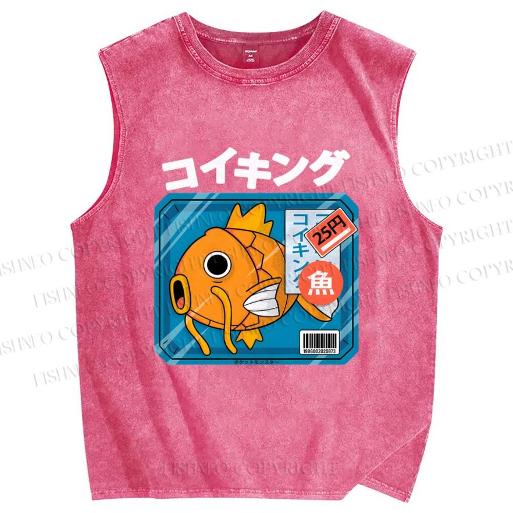 Unisex Koikingu Printed Washed Tank Top