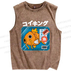 Unisex Koikingu Printed Washed Tank Top