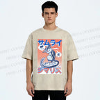 Unisex Shimarisu Samurai Printed Washed Tee