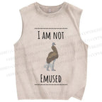 Unisex I am not Emused Printed Washed Tank Top