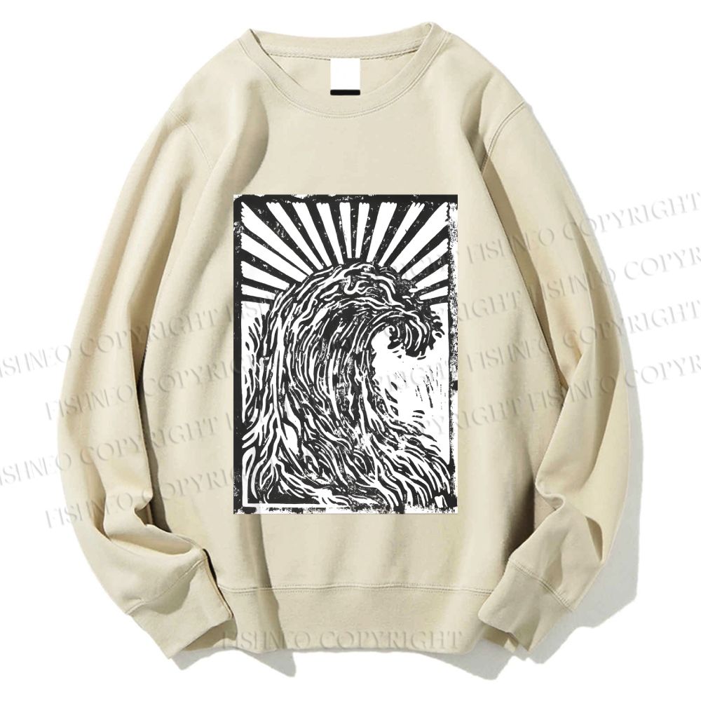 Unisex The Great Wave off Kanagawa Printed Sweatshirt