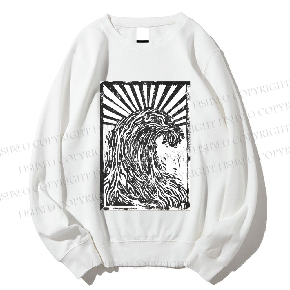 Unisex The Great Wave off Kanagawa Printed Sweatshirt