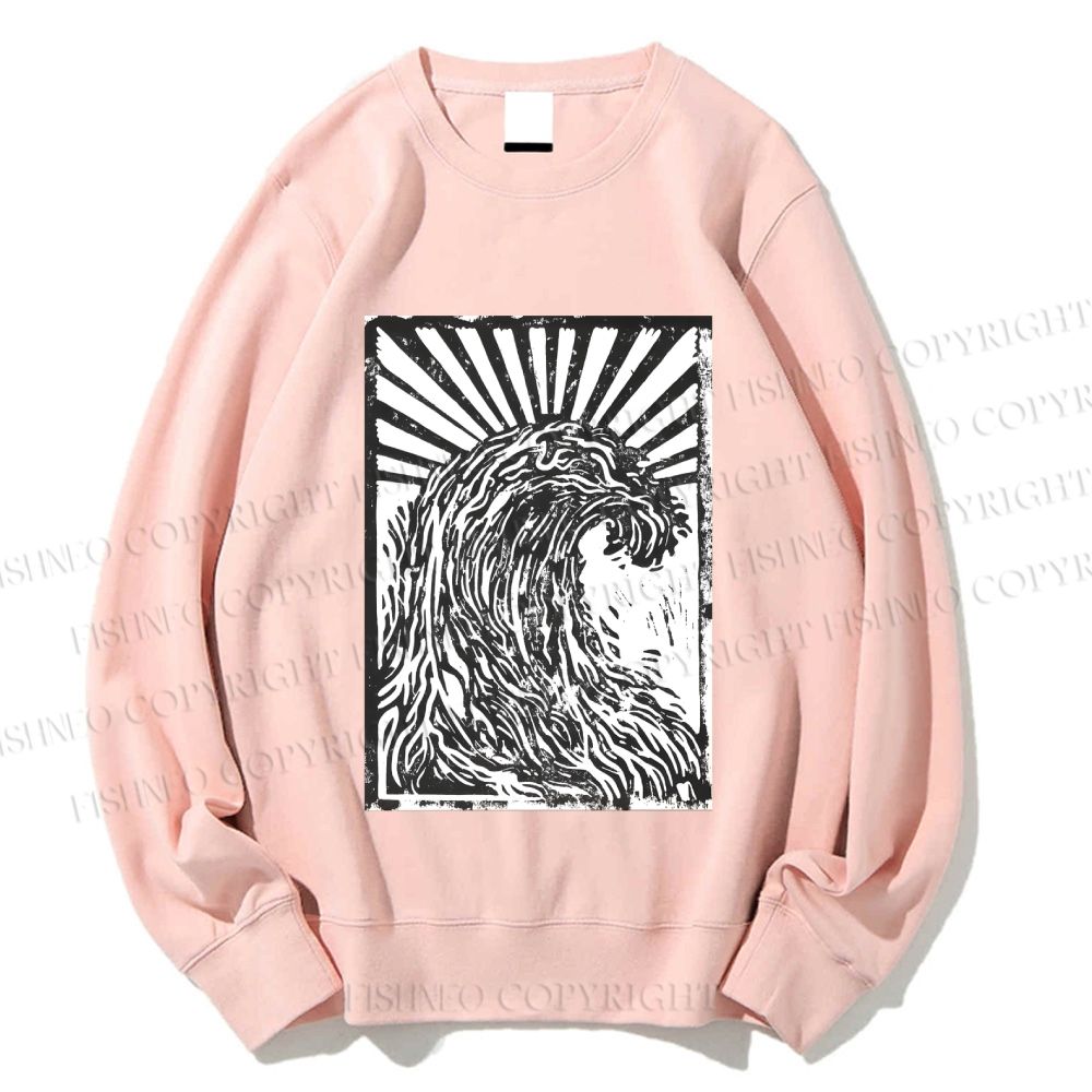Unisex The Great Wave off Kanagawa Printed Sweatshirt