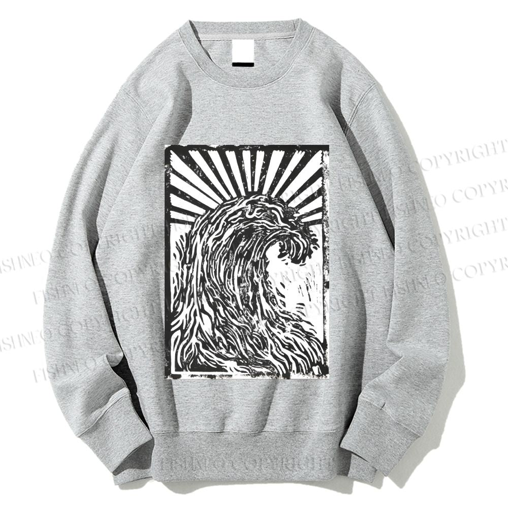 Unisex The Great Wave off Kanagawa Printed Sweatshirt