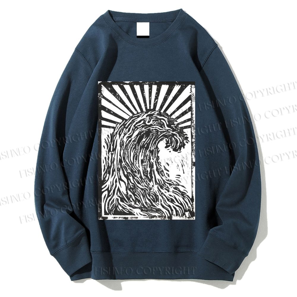 Unisex The Great Wave off Kanagawa Printed Sweatshirt