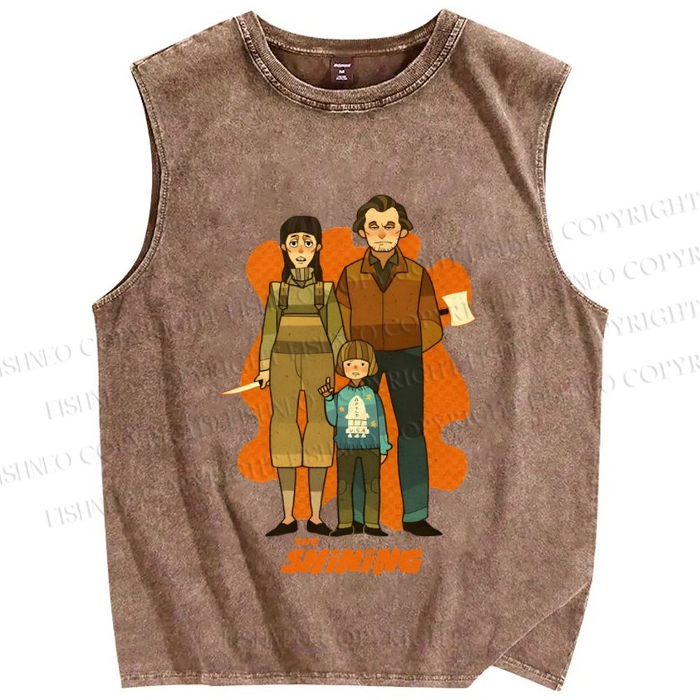 Unisex The Shining Graffiti Printed Washed Tank Top
