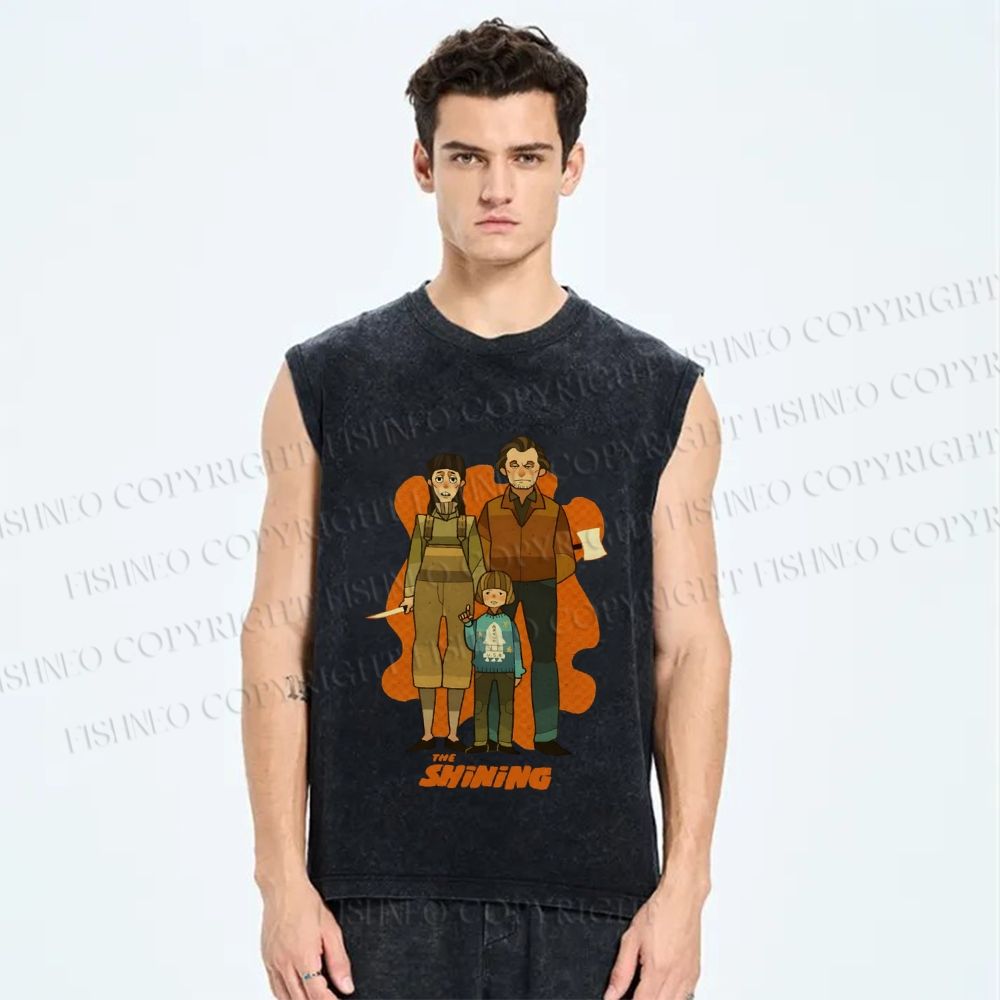 Unisex The Shining Graffiti Printed Washed Tank Top