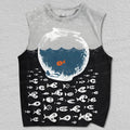 Unisex Artistic Fish Printed Tank Top