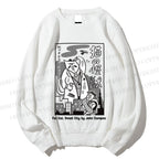 Unisex Cat Monster Printed Sweatshirt