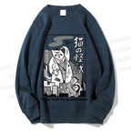 Unisex Cat Monster Printed Sweatshirt