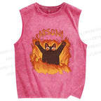 Unisex Arson Cat Printed Washed Tank Top