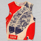 Unisex Japanese Vintage Fish Octopus Printed Tank Top