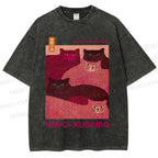 Unisex Pink Bears Yayoi Kusama Printed Washed Tee