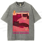 Unisex Pink Bears Yayoi Kusama Printed Washed Tee