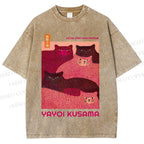 Unisex Pink Bears Yayoi Kusama Printed Washed Tee