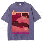 Unisex Pink Bears Yayoi Kusama Printed Washed Tee