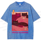 Unisex Pink Bears Yayoi Kusama Printed Washed Tee