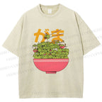 Unisex Bowl Of Frogs Printed Washed Tee