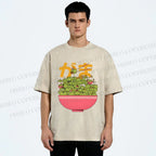 Unisex Bowl Of Frogs Printed Washed Tee