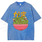 Unisex Bowl Of Frogs Printed Washed Tee