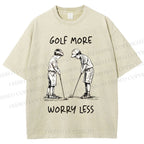 Unisex Golf More Worry Less Printed Washed Tee
