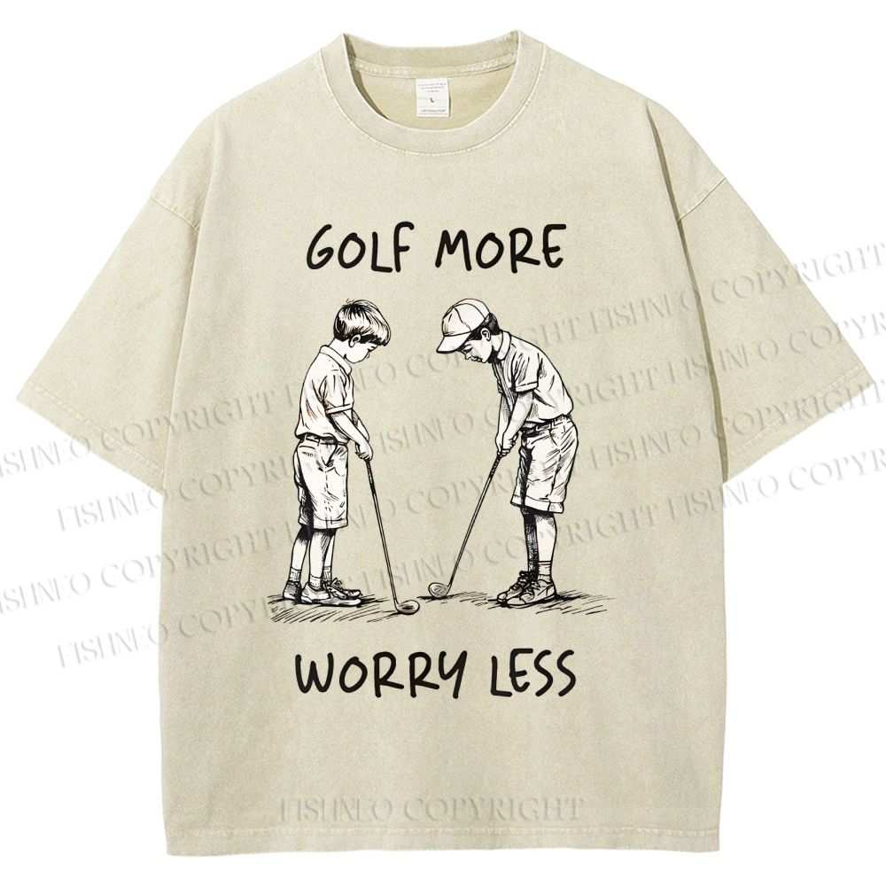 Unisex Golf More Worry Less Printed Washed Tee