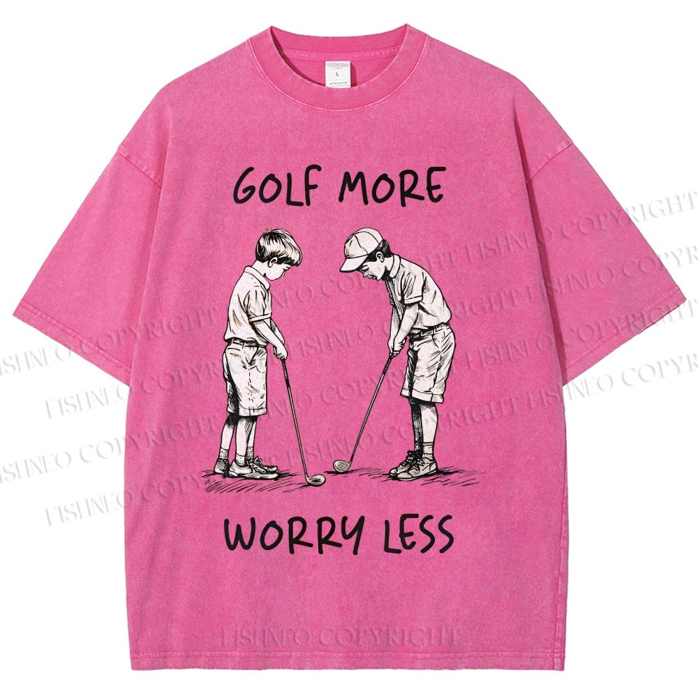 Unisex Golf More Worry Less Printed Washed Tee