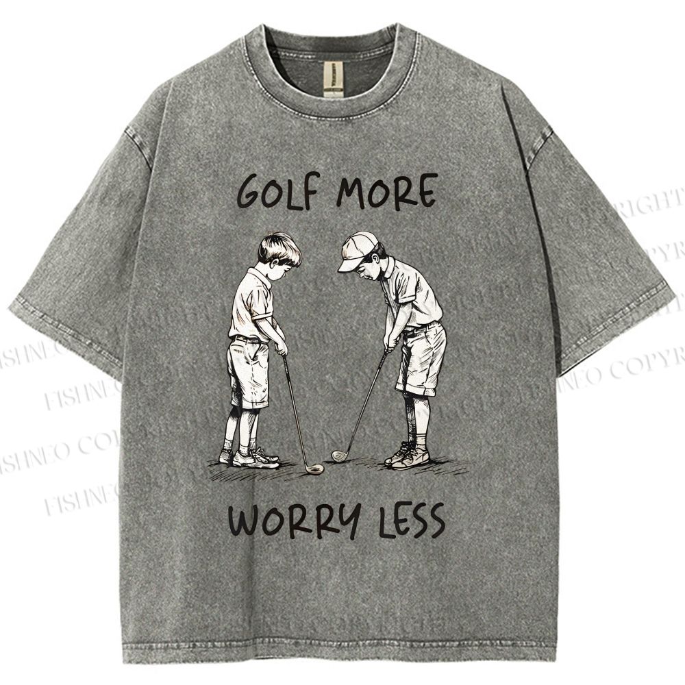 Unisex Golf More Worry Less Printed Washed Tee