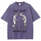Unisex Golf More Worry Less Printed Washed Tee