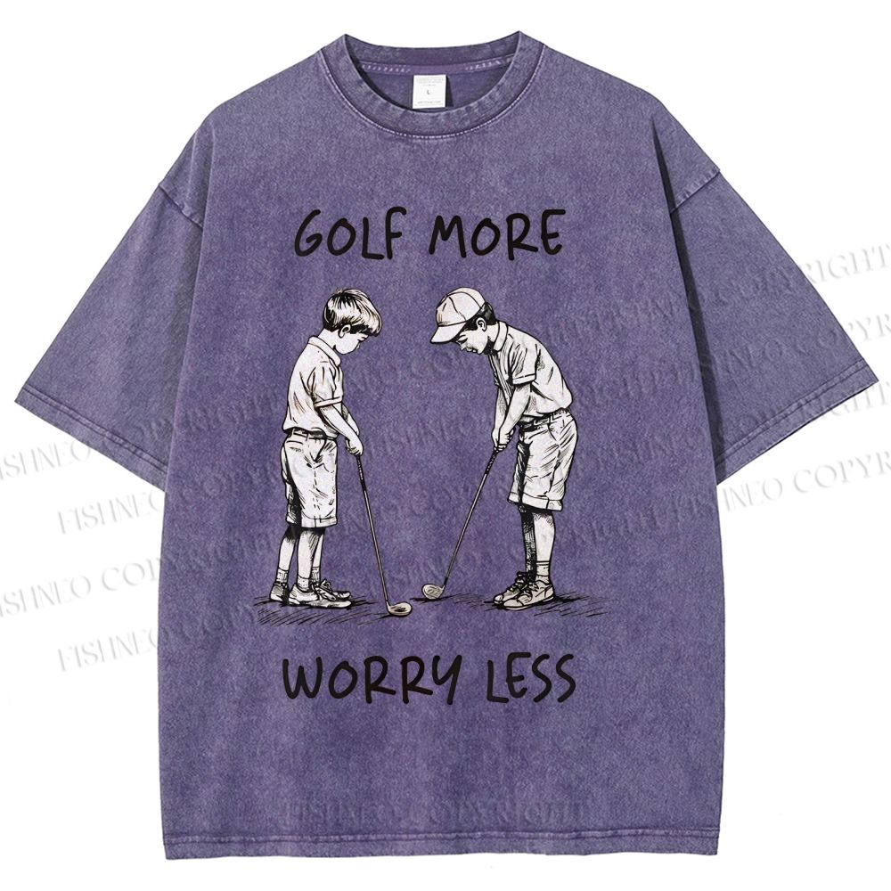 Unisex Golf More Worry Less Printed Washed Tee