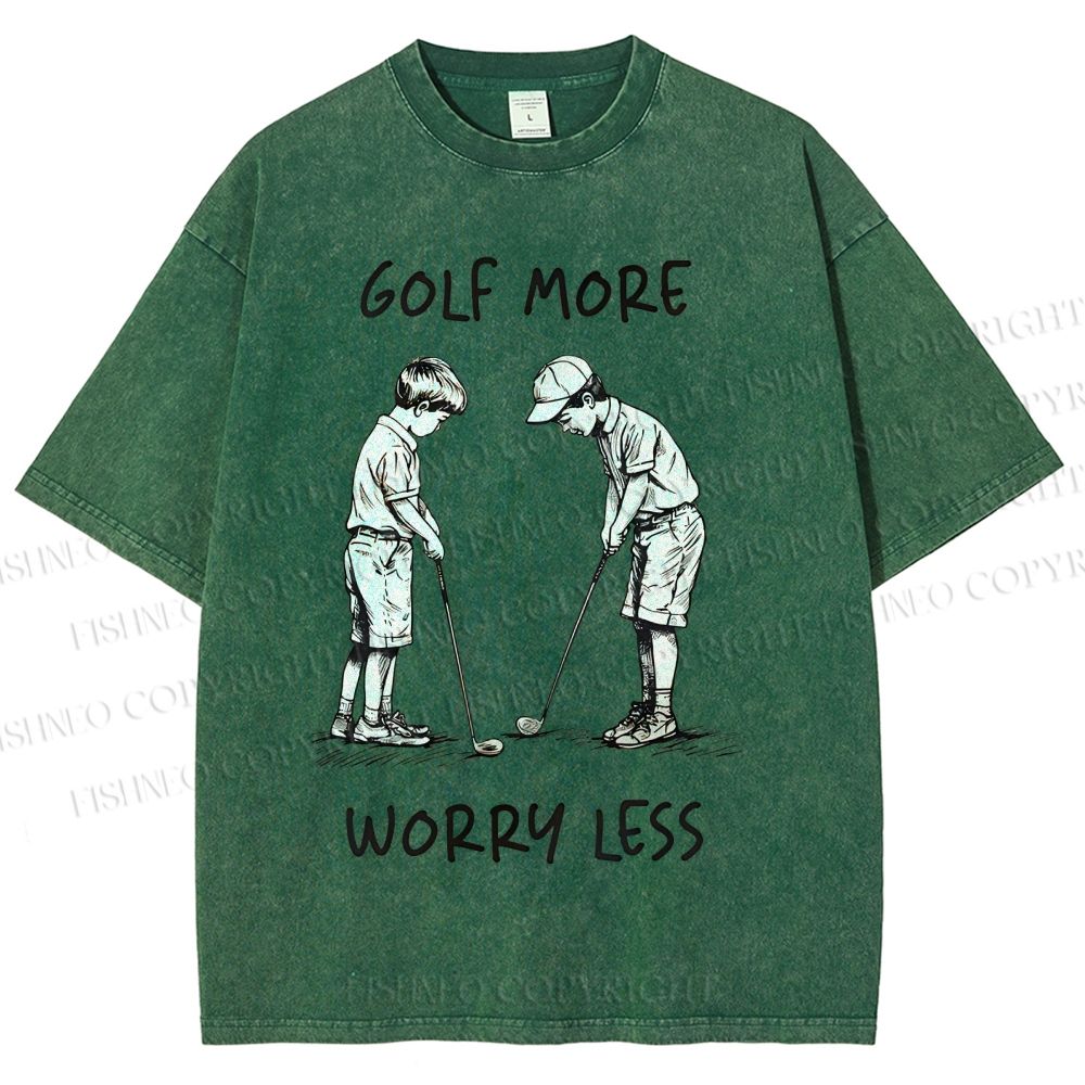 Unisex Golf More Worry Less Printed Washed Tee
