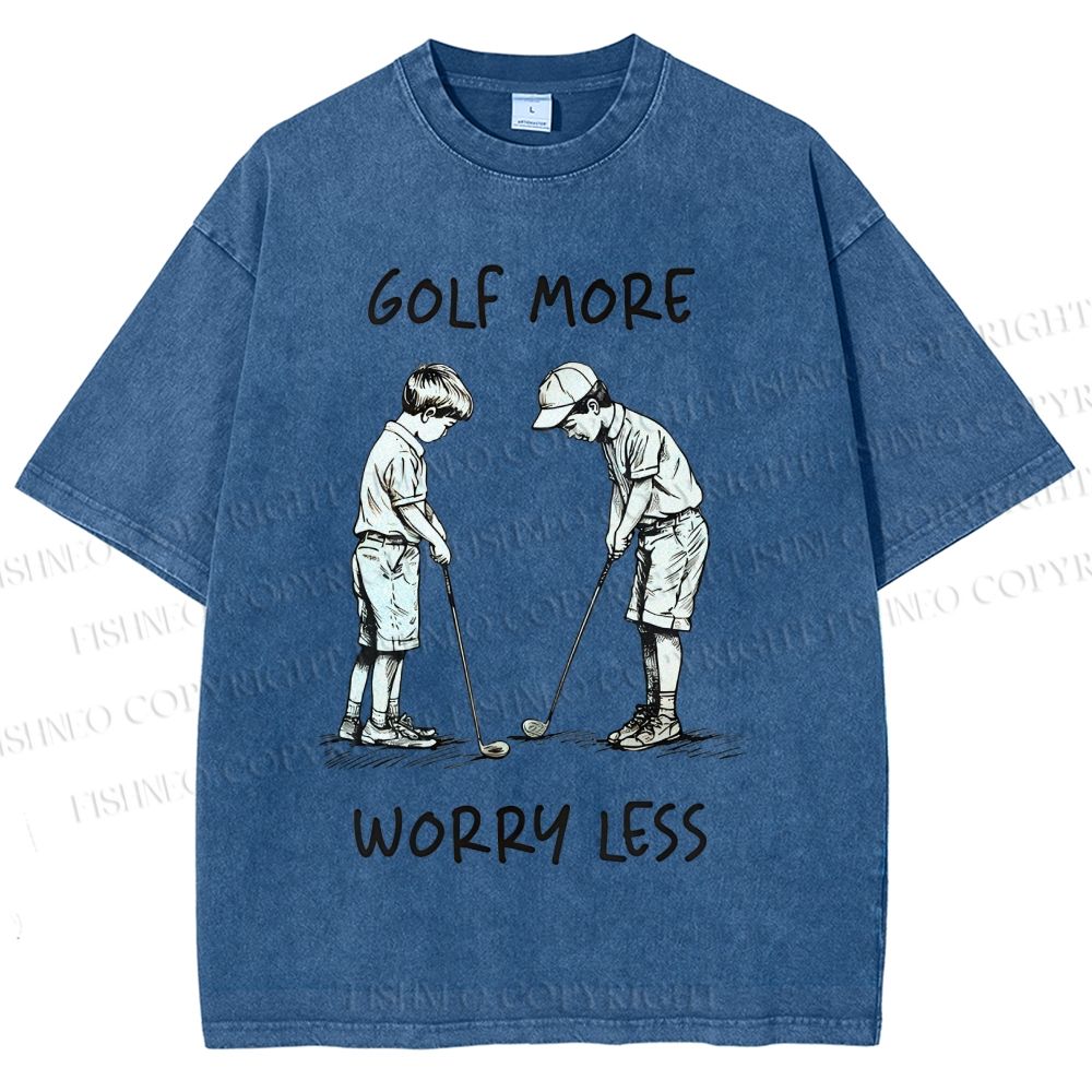 Unisex Golf More Worry Less Printed Washed Tee