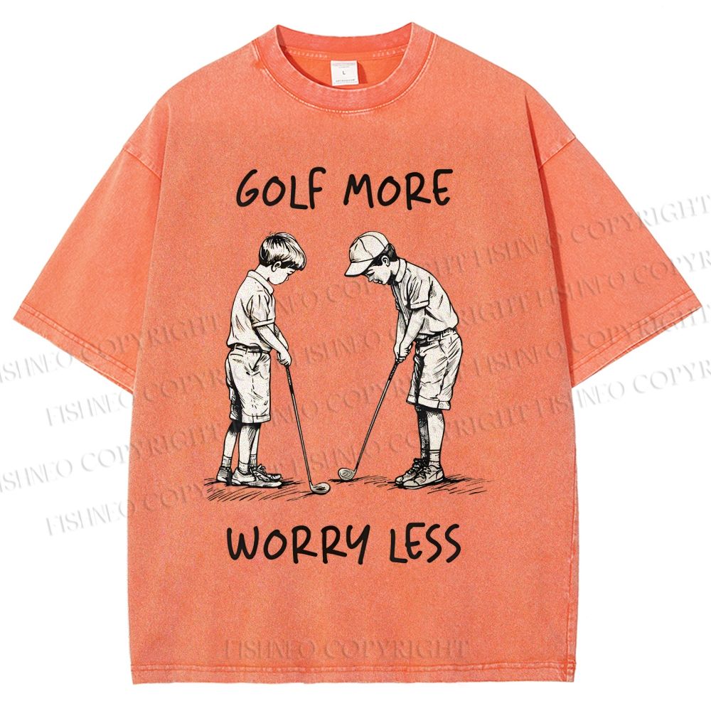 Unisex Golf More Worry Less Printed Washed Tee