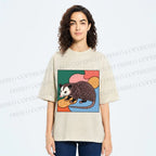 Unisex Opossum in Puzzle Printed Washed Tee