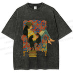 Unisex Lazy Afternoon With Cats Printed Washed Tee