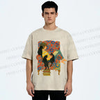 Unisex Lazy Afternoon With Cats Printed Washed Tee