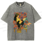 Unisex Lazy Afternoon With Cats Printed Washed Tee
