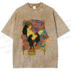 Unisex Lazy Afternoon With Cats Printed Washed Tee