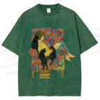 Unisex Lazy Afternoon With Cats Printed Washed Tee