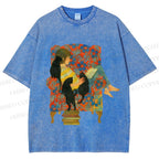Unisex Lazy Afternoon With Cats Printed Washed Tee