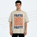 Unisex Pasta Party Printed Washed Tee