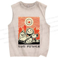 Unisex Sun Power Printed Washed Tank Top