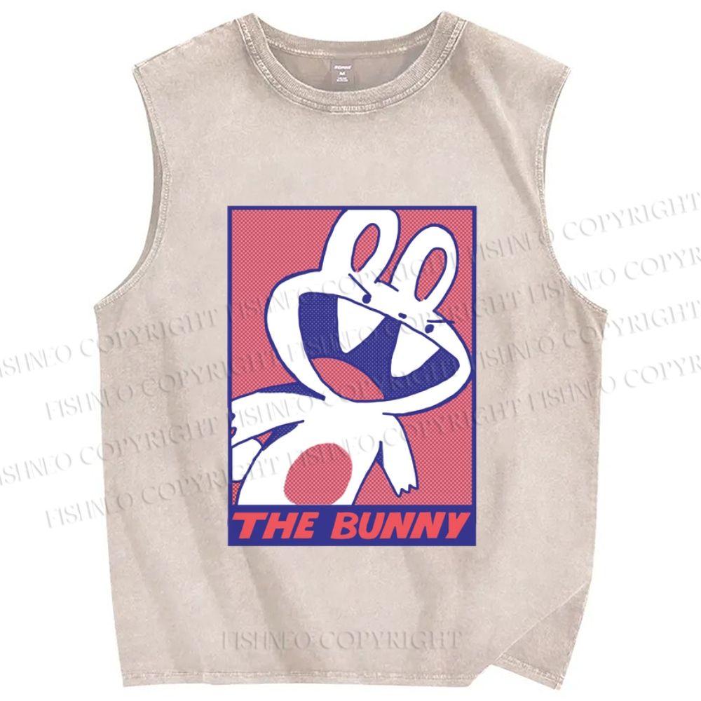 Unisex The Bunny Rabbit Printed Washed Tank Top