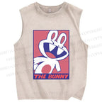 Unisex The Bunny Rabbit Printed Washed Tank Top