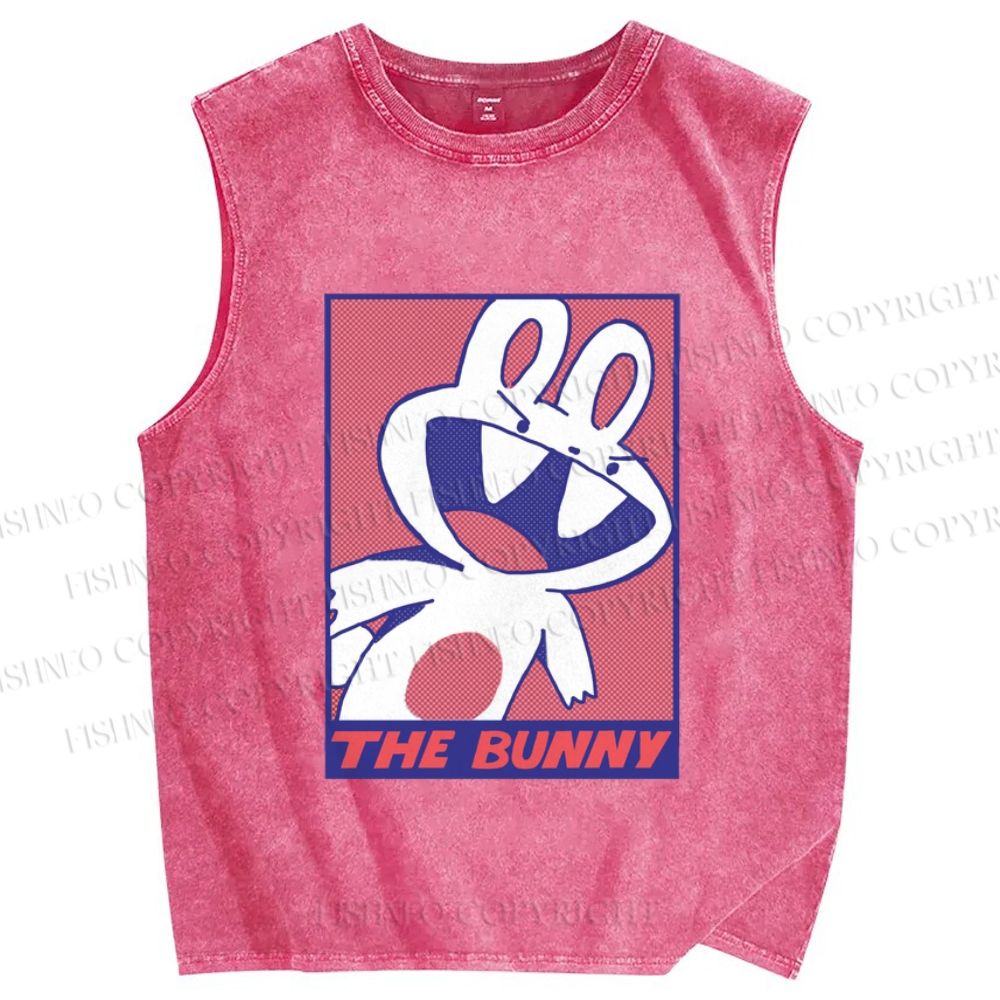 Unisex The Bunny Rabbit Printed Washed Tank Top