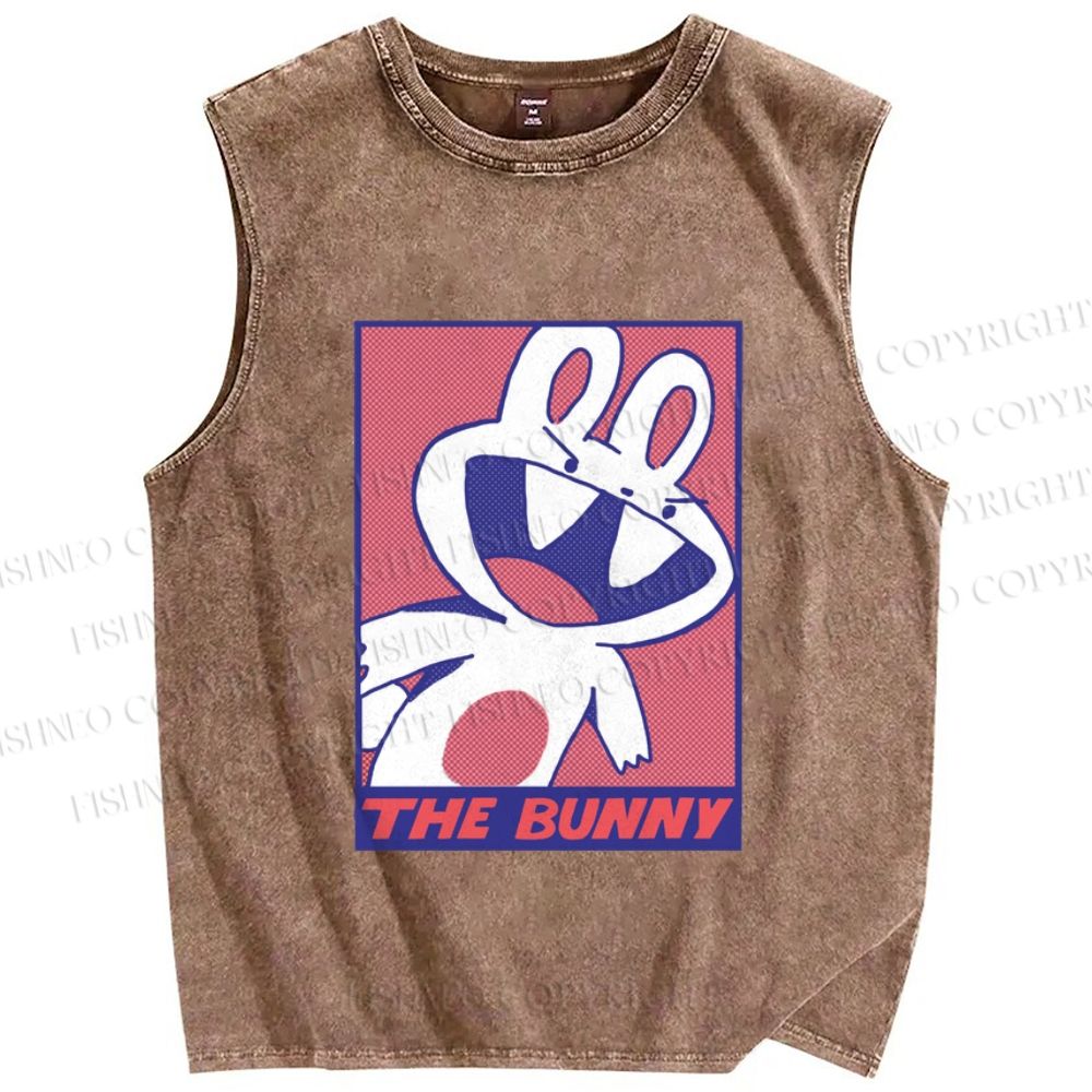 Unisex The Bunny Rabbit Printed Washed Tank Top