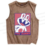 Unisex The Bunny Rabbit Printed Washed Tank Top